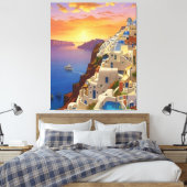 Oia, Santorini, Griechenland Art Leinwanddruck (Insitu (Schlafzimmer))