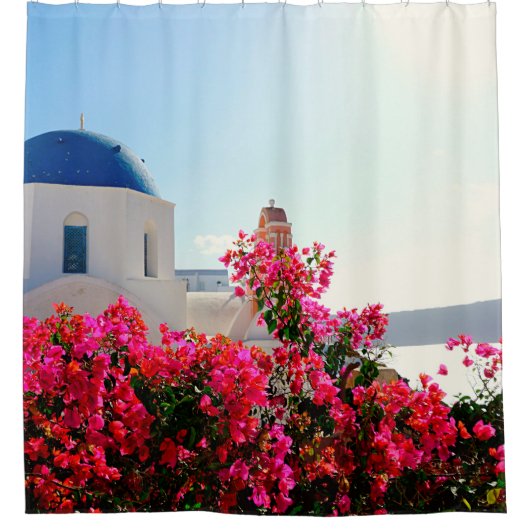 Oia Santorini, Griechenland, Fotografie  Duschvorhang (Vorderseite)