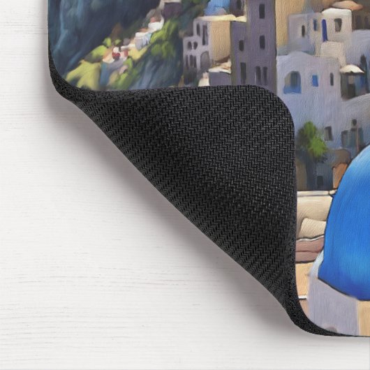 Oia, Santorini. Griechenland.Ölgemälde. Geschenk M Mousepad (Ecke)