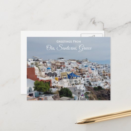 Oia, Santorini, Griechenland Postcard Postkarte (Vorderseite/Rückseite Beispiel)