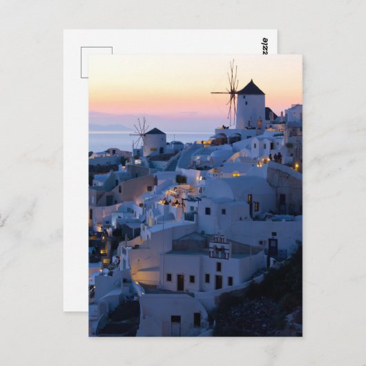 Oia Santorini Griechenland Sunset Postkarte (Vorne/Hinten)