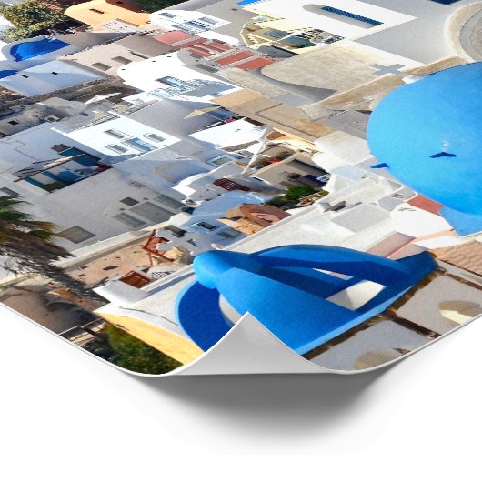 Oia, Santorini - Griechische Insel Poster (Ecke)