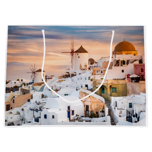 Oia Santorini Große Geschenktüte (Vorderseite)