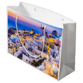 Oia Santorini Große Geschenktüte (Rückseite Schrägansicht)