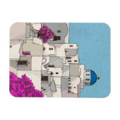 Oia Santorini Insel Griechenland Whimsical Illustr Magnet (Horizontal)