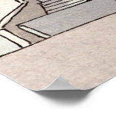 Oia Santorini Insel Griechenland Whimsical Illustr Poster (Ecke)