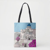 Oia Santorini Insel Griechenland Whimsical Illustr Tasche (Vorderseite)