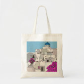 Oia Santorini Insel Griechenland Whimsical Illustr Tragetasche (Vorne)