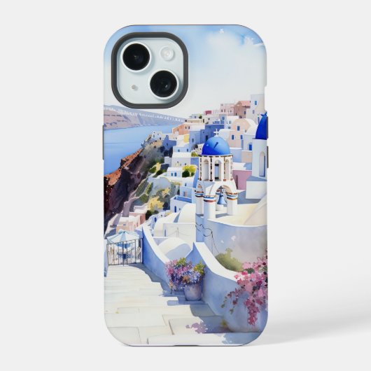 Oia Santorini iPhone 15 Hülle (Rückseite)