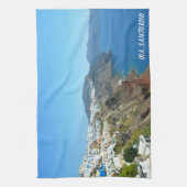 Oia, Santorini-Landschaft Geschirrtuch (Vertikal)