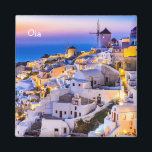 Oia, Santorini Magnet<br><div class="desc">Oia,  Santorini,  Griechenland. Sonnenuntergang in der schönsten Lage in Griechenland.</div>
