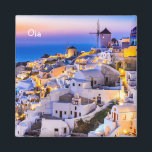Oia, Santorini Magnet<br><div class="desc">Oia,  Santorini,  Griechenland. Sonnenuntergang in der schönsten Lage in Griechenland.</div>