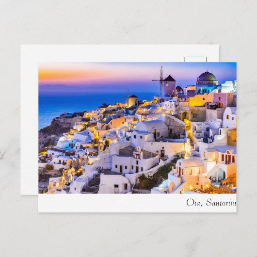 Oia Santorini Postkarte (Vorne/Hinten)