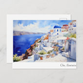 Oia Santorini Postkarte (Vorne/Hinten)