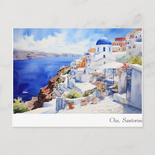 Oia Santorini Postkarte (Vorderseite)