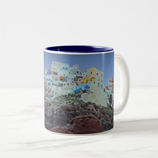 Oia, Santorini Zweifarbige Tasse (VorderseiteRechts)