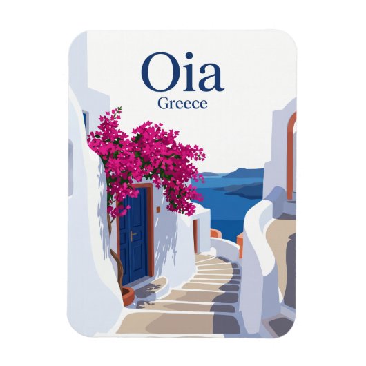 Oia Seitenstraße Griechenland Magnet (Vertikal)