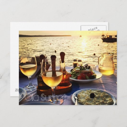 Oia Sunset Postkarte (Vorne/Hinten)