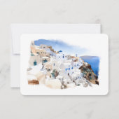 Oia Village auf Santorini Island Wedding RSVP/Antw Einladung (Rückseite)