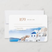 Oia Village auf Santorini Island Wedding RSVP/Antw Einladung (Vorderseite)