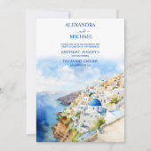 Oia Village Santorini Insel Griechenland Hochzeit Einladung (Vorderseite)