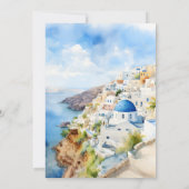 Oia Village Santorini Insel Griechenland Hochzeit Einladung (Rückseite)