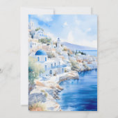 Oia Village Santorini Insel Griechenland Hochzeit Einladung (Rückseite)