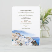 Oia Village Santorini Island Griechenland Wedita I Einladung (Stehend Vorderseite)