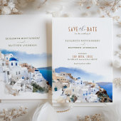 Oia Village Santorini Save the Date Hochzeit Itali Einladung