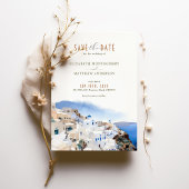 Oia Village Santorini Save the Date Hochzeit Itali Einladung