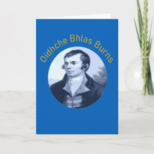 Oidhche Bhlas Burns Gälisch Blau Feiertagskarte