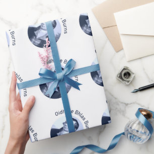 Oidhche Bhlas Burns Gälisch Blau Geschenkpapier