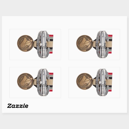 OIF Combat Action Abzeichen Rechteckiger Aufkleber (Blatt)