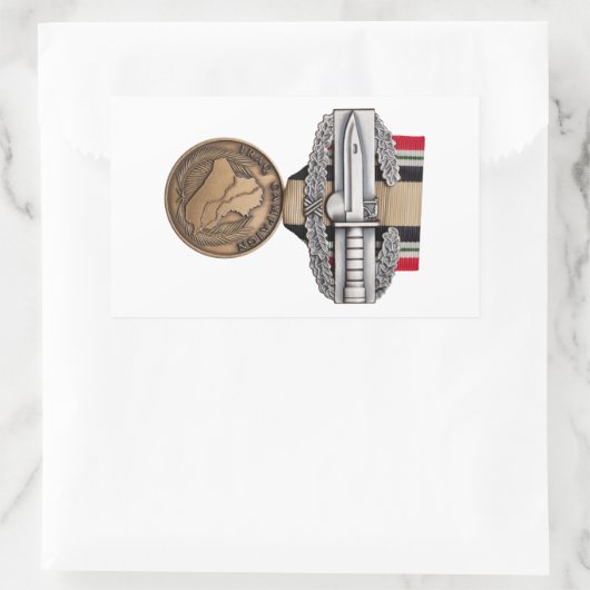 OIF Combat Action Abzeichen Rechteckiger Aufkleber (Tasche)