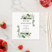 OIive Green Modern Country Floral Engagement Party Serviette (Beispiel)