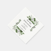 OIive Green Modern Country Floral Engagement Party Serviette (Ecke)