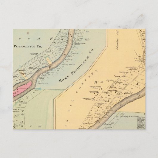 Oil Creek Crawford Landkreis und Venango Landkreis Postkarte (Vorderseite)