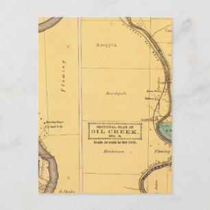 Oil Creek Pennsylvania Atlas Map Postkarte