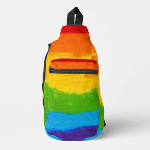 Oil paint Rainbow Colors Gay Lesbian LGBT Crossbody Bag