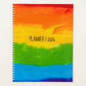 Oil Paint Rainbow LGBT 2026 Planner - Gay Pride Planer (Vorderseite)