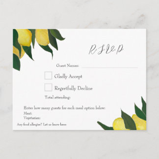 Oil Painted Lemons R.S.V.P Postcard Feiertagspostkarte