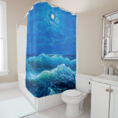 oil painting showing waves in ocean or sea on can duschvorhang (Beispiel)