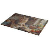 Oil painting style illustration of a happy Siberia Schneidebrett (Ecke)