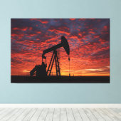 Oil Pumpjack Poster - West Texas Industrial Print Leinwanddruck (Insitu (Holzboden))