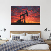 Oil Pumpjack Poster - West Texas Industrial Print Leinwanddruck (Insitu (Schlafzimmer))