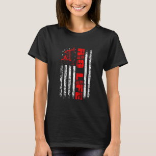 Oil Rig Life USA American Flag Landman Oilfield Wo T-Shirt