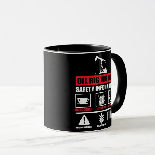 Oil Rig Worker Plan USA American Gas Oilfield Tasse (VorderseiteRechts)