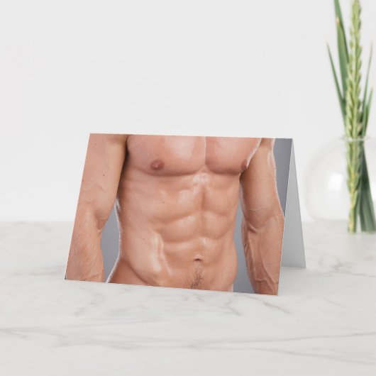 Oiled Up and Ready Hot Guy Greetings Card Karte (Vorderseite)