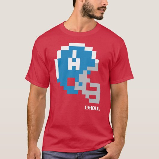 Oilers Alternativer Tecmo Bowl Helmet T - Shirt (Vorderseite)