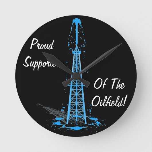 Oilfield Clock Runde Wanduhr (Vorderseite)